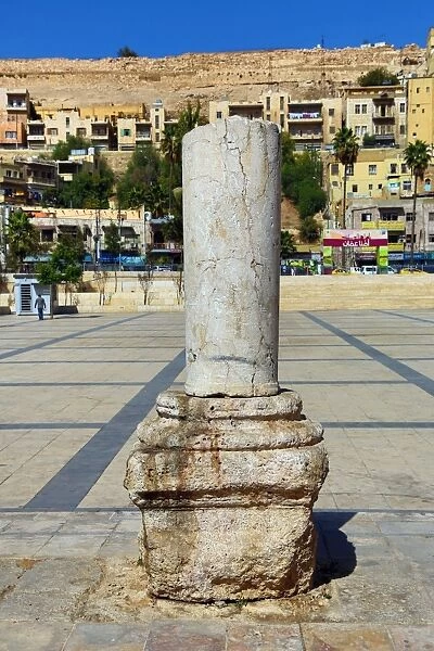 Ruined pillar on the Hashemite Plaza in the Old City, Amman, Jordan