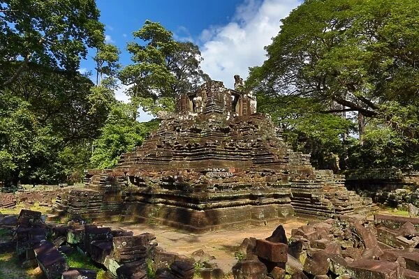 Ruins of a Hindu Temple in the Preah Pithu Group in Angkor Thom, Siem Reap, Cambodia