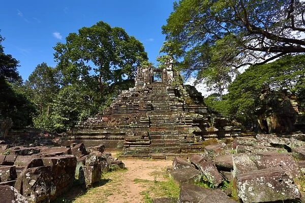 Ruins of a Hindu Temple in the Preah Pithu Group in Angkor Thom, Siem Reap, Cambodia