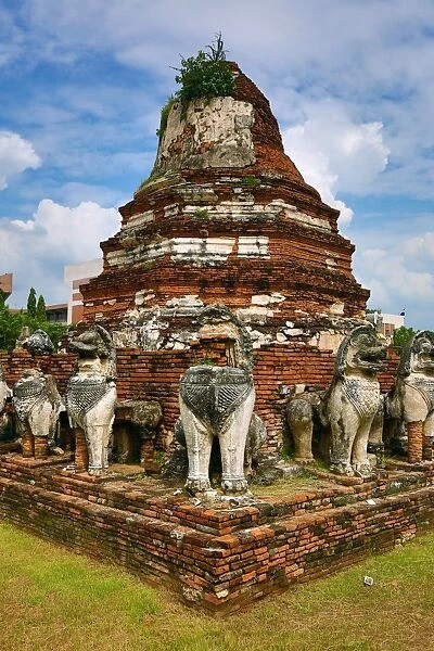 Ruins of Wat Thammikarat Temple, Ayutthaya, Thailand