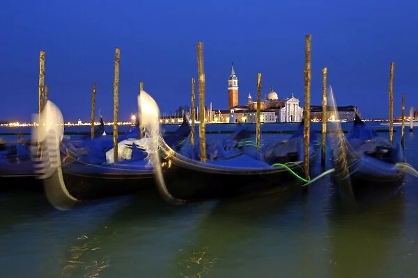San Giorgio Maggiore and gondolas in Venice, Italy