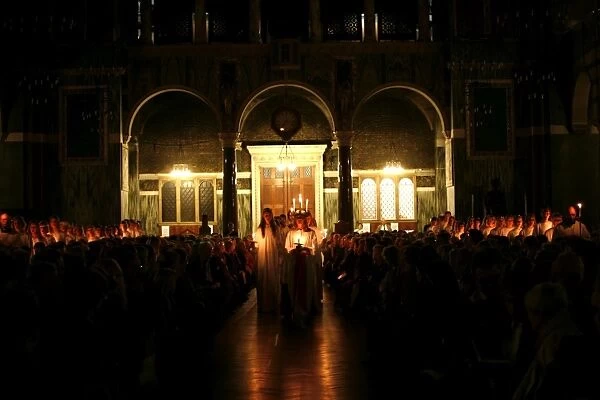 Sankta Lucia candlelight service by the Swedish church in Westminster Cathedral