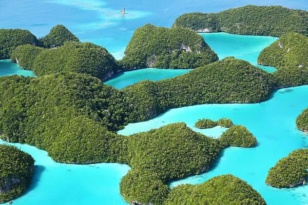 Seventy Islands, tropical island aerial view, Palau, Micronesia