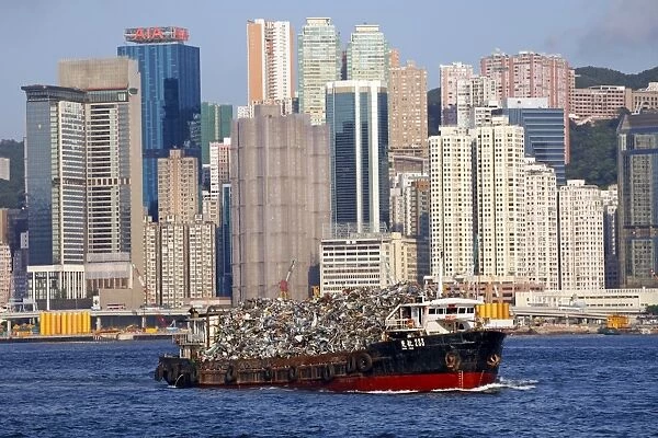 Ship in Victoria Harbour, Hong Kong, China
