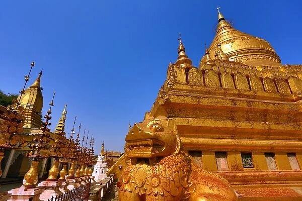 Shwezigon Paya Pagoda in Nuang U, Bagan, Myanmar (Burma)
