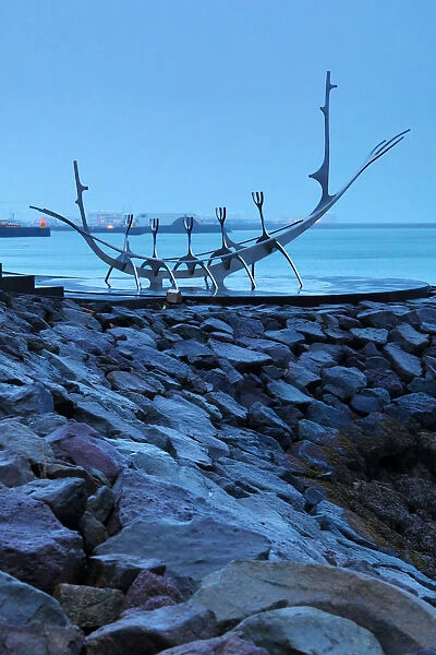 Solfar Sun Voyager boat sculpture by Jon Gunnar Arnason, Reykjavik, Iceland