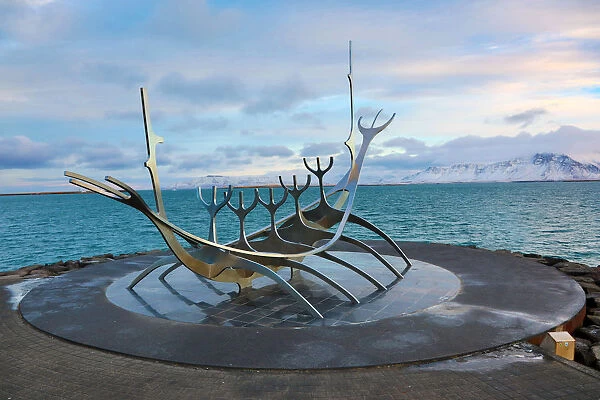 Solfar Sun Voyager boat sculpture by Jon Gunnar Arnason, Reykjavik, Iceland