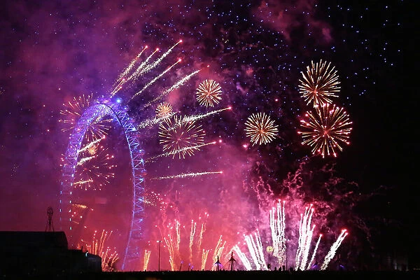 Spectacular New Years Eve Fireworks and London Eye, London