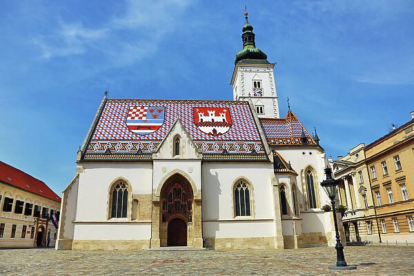St. Marks Church with city arms on roof, Zagreb, Croatia