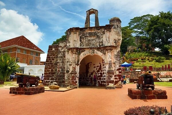 St. Pauls Church and statue on St. Pauls Hill in Malacca, Malaysia