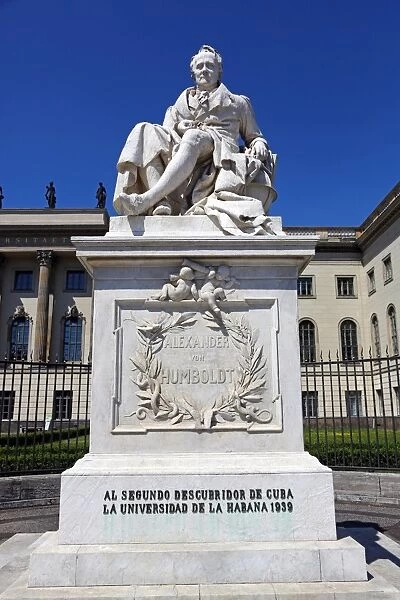 Statue of Alexander von Humboldt in front of the Humboldt University in Berlin, Germany
