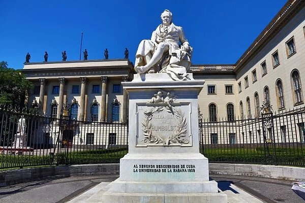 Statue of Alexander von Humboldt in front of the Humboldt University in Berlin, Germany