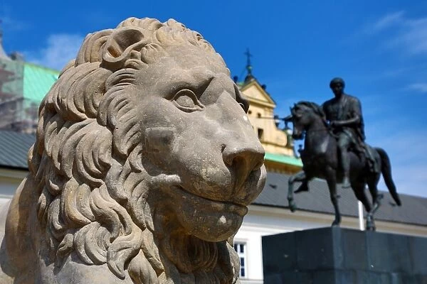 Statue of Prince Jozef Poniatowski in front of the Presidential Palace in Warsaw, Poland