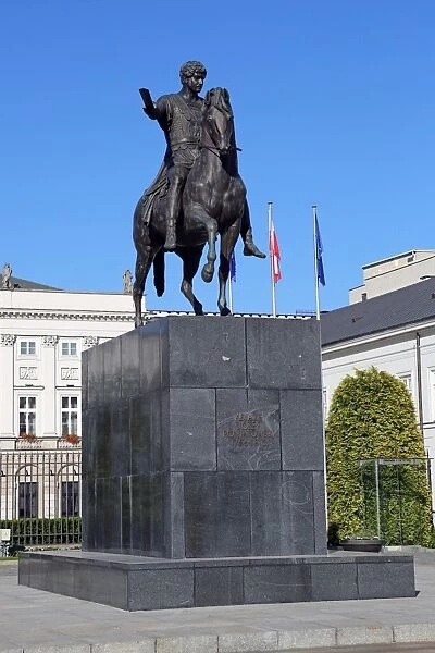 Statue of Prince Jozef Poniatowski in front of the Presidential Palace in Warsaw, Poland