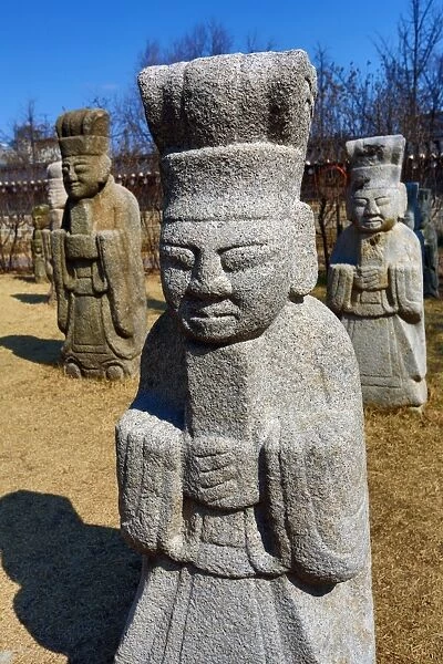Statues of Civil Officials from the Joseon Period at National Folk Museum at Gyeongbokgung