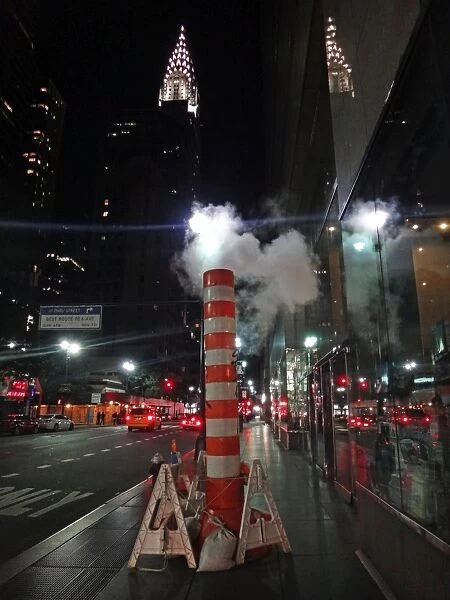 Steam vent pipes in New York