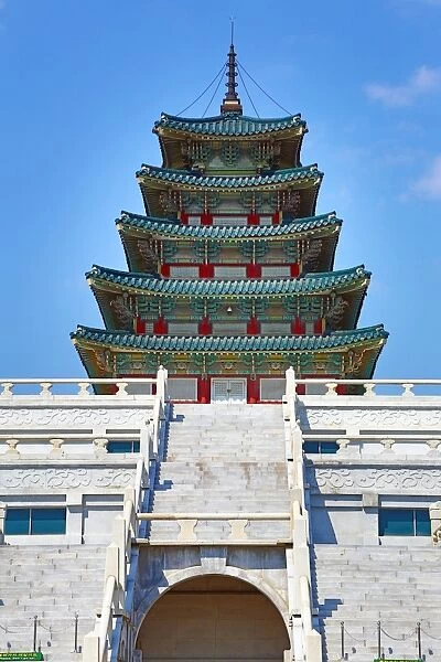 Five storey pagoda at Gyeongbokgung Palace in Seoul, Korea