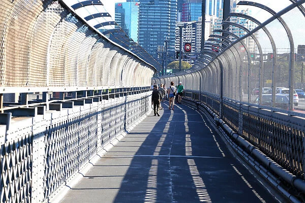Sydney Harbour Bridge enclosed walkway, Sydney, New South Wales, Australia