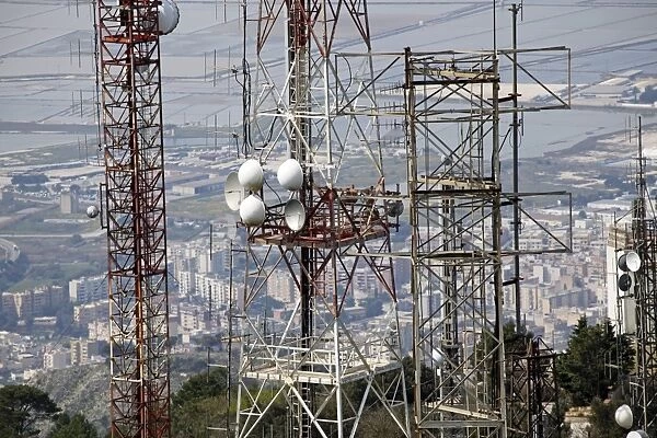 Telecommunications tower in Erice, Sicily, Italy
