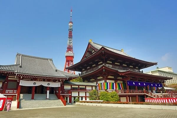 The Tokyo Tower and the Zozoji Temple, Tokyo, Japan