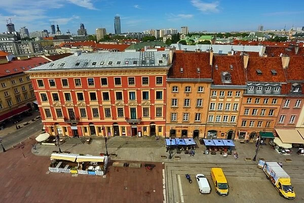 Town houses in Castle Square in Warsaw, Poland