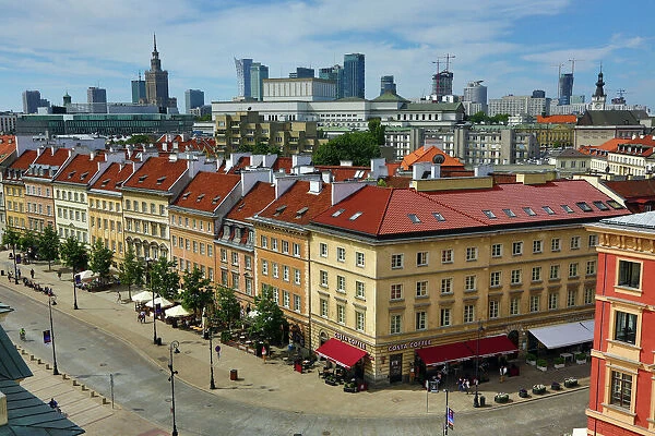 Town houses in Castle Square in Warsaw, Poland