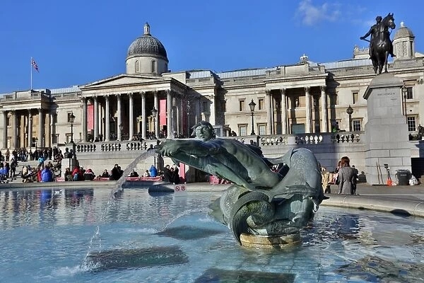 Trafalgar Sqaure and Fountains in London
