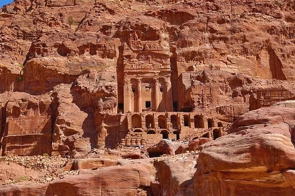 The Urn Tomb of the Royal Tombs in the rock city of Petra, Jordan