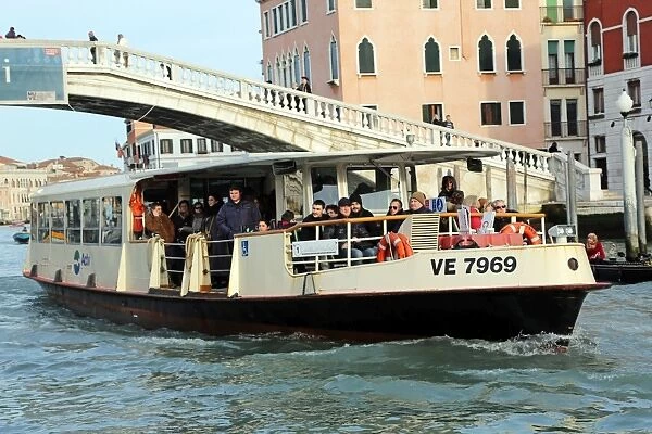 Vaporetto ferry boat on the Grand Canal in Venice, Italy