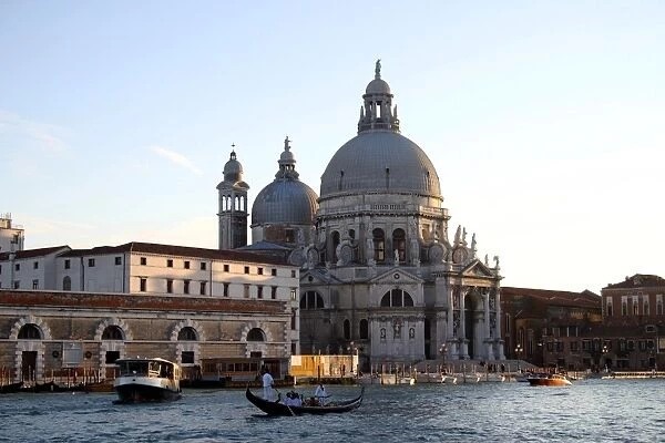 Venice, Italy. The Church of Santa Maria Della Salute and the Grand Canal in Venice, Italy