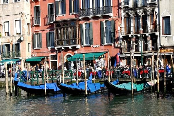 Venice, Italy. Gondolas on the Grand Canal in Venice, Italy