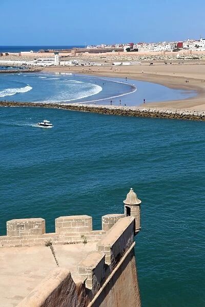 View of the Bou Regreg River from the walls of the Kasbah of the Udayas in Rabat