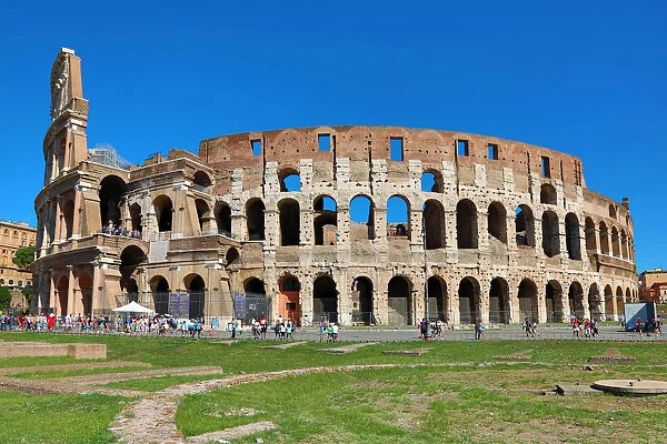 View of the Colosseum amphitheatre, Rome, Italy