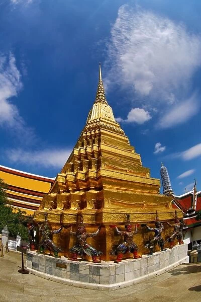 Wat Phra Kaew Temple complex of the Temple of the Emerald Buddha in Bangkok, Thailand