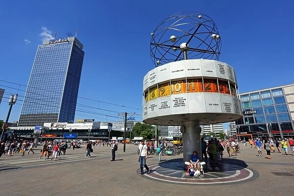 The World Clock or Weltzeituhr in Alexanderplatz, Berlin, Germany