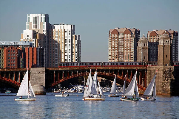 Yachts sailing on the Charles River, Boston, Massachusetts