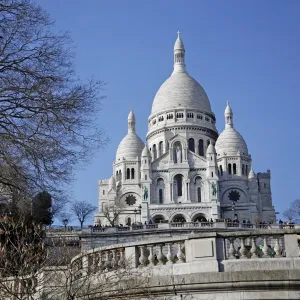 Basilica of Sacre Coeur in Montmartre in Paris, France