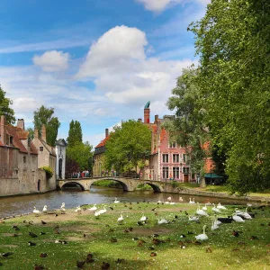 The Begijnhof and canal, Bruges, Belgium