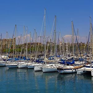 Boats in Barcelona Harbour, Barcelona, Spain