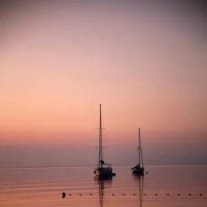 Boats at sunset in Croatia