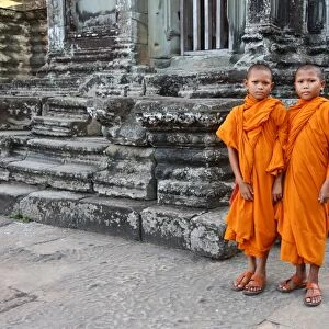 Buddhist Monks at Angkor Wat Temple, Siem Reap, Cambodia