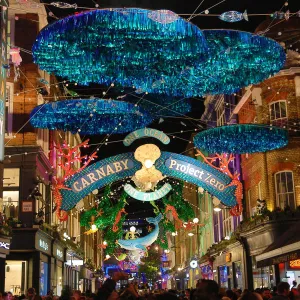 Carnaby Street Christmas lights switched on, Carnaby Street, London