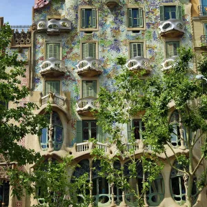 Casa Batllo house designed by Gaudi in Barcelona, Spain