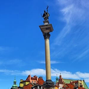 Castle Square with Sigismunds (Zygmund s) Column in Warsaw, Poland