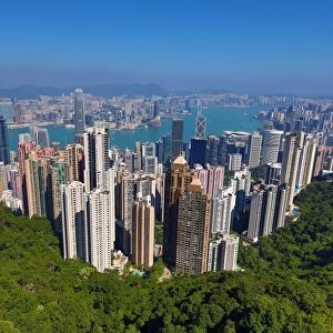 The city skyline of Hong Kong from Victoria Peak in Hong Kong, China