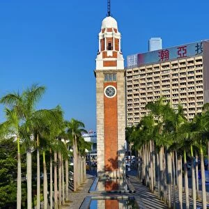 The clock tower on the waterfront in Tsim Sha Tsui in Hong Kong, China