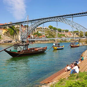 The Dom Luis I metal arch bridge in Porto, Portugal