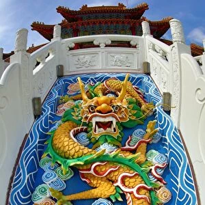 Dragon face decoration at the Thean Hou Chinese Temple, Kuala Lumpur, Malaysia