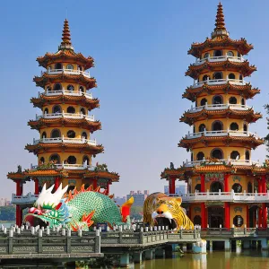 Dragon and Tiger Pagodas temple at the Lotus Ponds, Kaohsiung, Taiwan