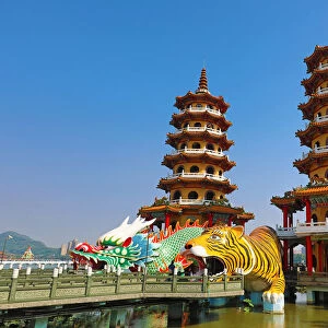 Dragon and Tiger Pagodas temple at the Lotus Ponds, Kaohsiung, Taiwan